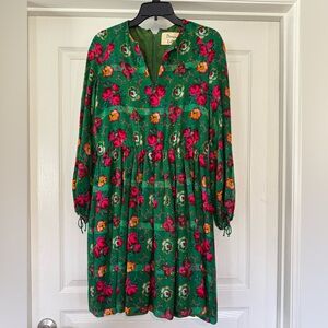 Vintage!!! Deanna Littell Green Floral Dress